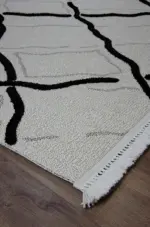 Fawley Modern Beyaz Polyester Makine Halısı - Görsel 2