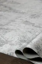 Couvin Modern Gri Polyester Makine Halısı - Görsel 6