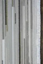 Lucıa Modern Bej Antrasit Çizgili Akrilik Makine Halısı - Görsel 3