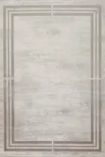 Turi Çerçeveli Bej Vizon Çizgil Akrilik Makine Halısı