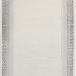 Rimini Çerçeveli Krem Siyah Çizgili Akrilik Makine Halısı