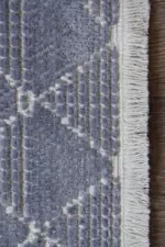 Galvez Modern Mavi Yıkanabilir Polyester,Pamuk Makine Halısı - Görsel 3