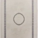 Recas Çerçeveli Krem Akrilik Makine Halısı