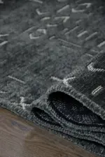 Sanya Modern Antrasit Yıkanabilir Polyester Makine Halısı - Görsel 6