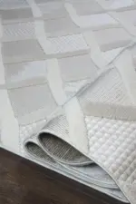 Totes Modern Krem Polyester Makine Halısı - Görsel 6