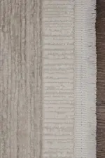 Corato Çerçeveli Krem Bej Çizgili Akrilik Makine Halısı - Görsel 3