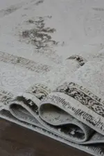 Roche Çerçeveli Krem Polyester Makine Halısı - Görsel 6