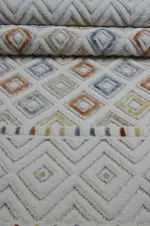 Perry Modern Krem Polyester Makine Halısı - Görsel 5