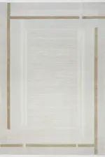 Hart Çerçeveli Krem Vizon Çizgili Akrilik Makine Halısı