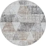 Moysi Geometrik Krem Polyester ve Pamuklu Yıkanabilir Kaydırmaz Taban Dijital Baskı Halı - Görsel 7