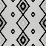 Hook Çerçeveli Beyaz Polyester Makine Halısı