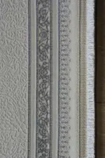 Burie Çerçeveli Göbekli Gri Polyester Makine Halısı - Görsel 3