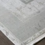 Mende Çerçeveli Gri Akrilik Makine Halısı