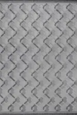 Urou Modern Gri Antrasit Çizgili Polyester Makine Halısı