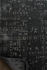 Sanya Modern Antrasit Yıkanabilir Polyester Makine Halısı - Görsel 4