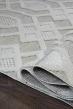 Alluy Modern Bej Polyester Makine Halısı - Görsel 6