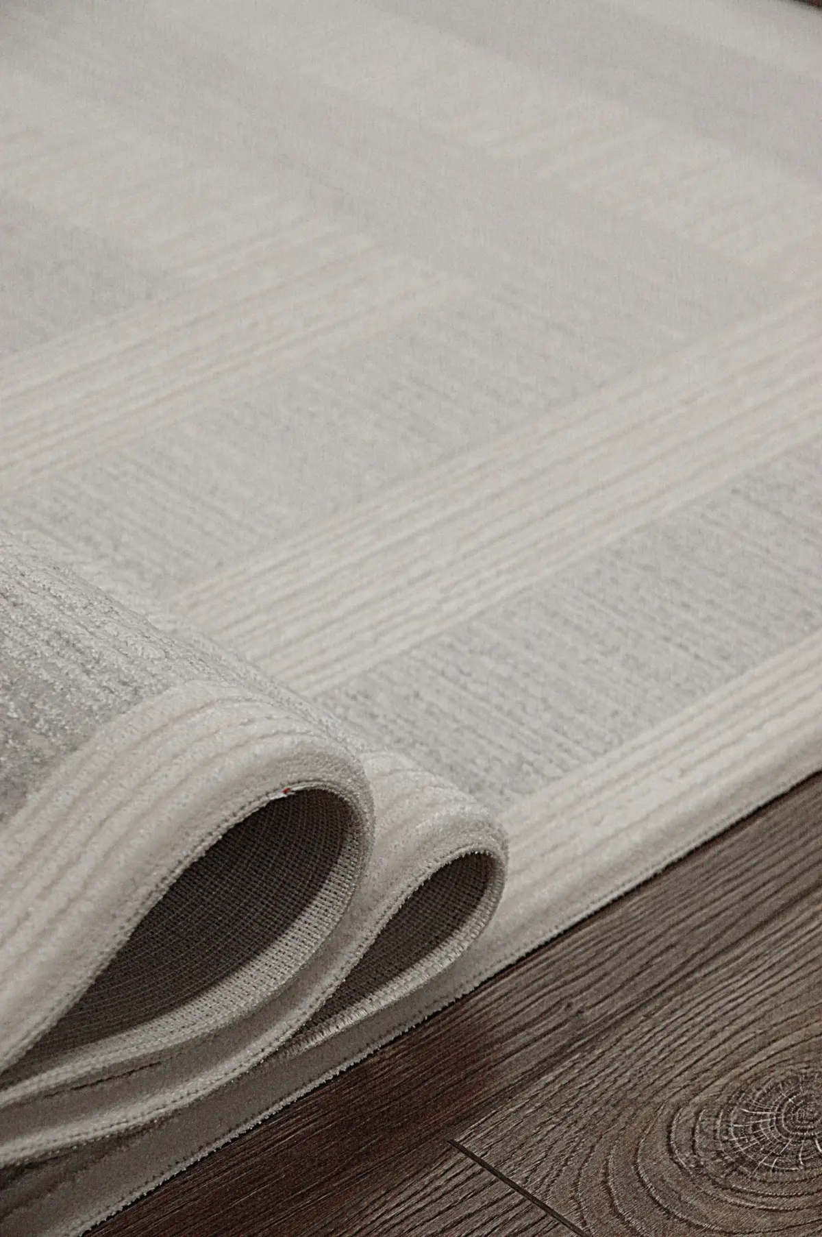 Toritto Çerçeveli Krem Gri Çizgili Akrilik Makine Halısı - Görsel 6