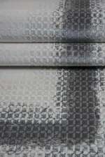 Ajain Çerçeveli Krem Gri Çizgili Akrilik Makine Halısı - Görsel 5