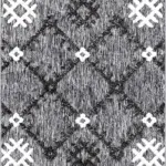 Savoia Geometrik Gri Polyester ve Pamuklu Yıkanabilir Kaydırmaz Taban Dijital Baskı Halı