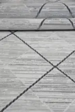 Malte Modern Gri Polyester Makine Halısı - Görsel 5