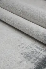 Lakro Çerçeveli Krem Antrasit Çizgili Akrilik Makine Halısı - Görsel 7