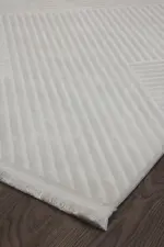 Powick Modern Krem Akrilik Makine Halısı - Görsel 2