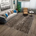 Prat Modern Gold Polyester ve Pamuklu Yıkanabilir Kaydırmaz Taban Dijital Baskı Halı - Görsel 2