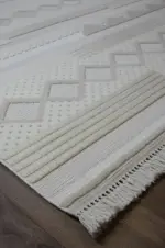 Radon Modern Krem Polyester Makine Halısı - Görsel 2