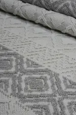 Calcara Modern Krem Polyester Makine Halısı - Görsel 7