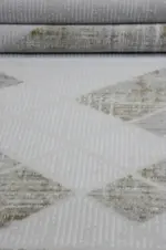 Luart Modern Krem Akrilik Makine Halısı - Görsel 5