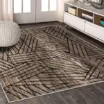 Prat Modern Gold Polyester ve Pamuklu Yıkanabilir Kaydırmaz Taban Dijital Baskı Halı - Görsel 6