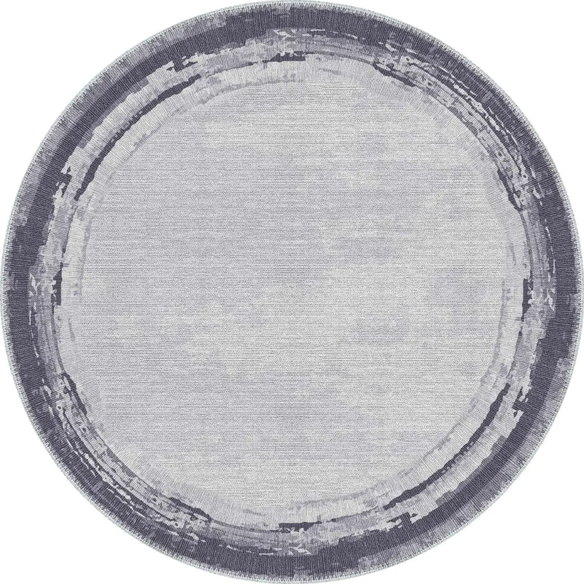 Las Çerçeveli Gri Polyester ve Pamuklu Yıkanabilir Kaydırmaz Taban Dijital Baskı Halı - Görsel 7