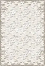 Gabella Geometrik Bej Akrilik Pamuk Tabanlı Makine Halısı