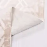 Gabella Geometrik Bej Akrilik Pamuk Tabanlı Makine Halısı - Görsel 3