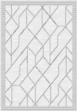 Gizzeria Geometrik Gri Akrilik Pamuk Tabanlı Makine Halısı