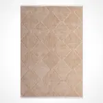 Fraia Geometrik Kahverengi Pamuk ve Polyester Makine Halısı - Görsel 2