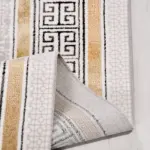 Capena Çerçeveli Gri-Kahverengi Çizgili  Akrilik Makine Halısı - Görsel 3