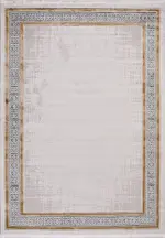 Capena Çerçeveli Gri-Kahverengi Çizgili  Akrilik Makine Halısı