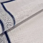 Corese Çerçeveli Gri-Lacivert Çizgili Akrilik Makine Halısı - Görsel 5