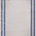 Corese Çerçeveli Gri-Lacivert Çizgili Akrilik Makine Halısı Corese Çerçeveli Gri-Lacivert Çizgili Akrilik Makine Halısı