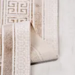 Arlena Çerçeveli Krem-Kahverengi Çizgili Akrilik Makine Halısı - Görsel 3