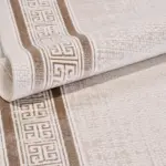 Arlena Çerçeveli Krem-Kahverengi Çizgili Akrilik Makine Halısı - Görsel 5