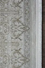 Eston Çerçeveli Krem Vizon Çizgili Akrilik Makine Halısı - Görsel 3