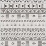 Guina Geometrik Beyaz Polyester ve Pamuklu Yıkanabilir Kaydırmaz Taban Dijital Baskı Halı - Görsel 5