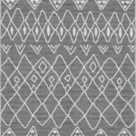 Lesse Geometrik Gri Polyester ve Pamuklu Yıkanabilir Kaydırmaz Taban Dijital Baskı Halı