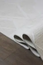 Driel Modern Krem Akrilik Makine Halısı - Görsel 6