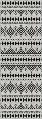 Corso Geometrik Beyaz Polyester ve Pamuklu Yıkanabilir Kaydırmaz Taban Dijital Baskı Halı - Görsel 3