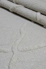 Stonor Modern Beyaz Polyester Makine Halısı - Görsel 7