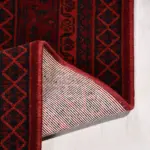 Sessa Çerçeveli Krımızı  Yün Hav İplik Pamuk Atkılı Makine Halısı - Görsel 3