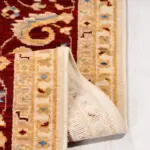 Morcone Çerçeveli Bej Yün Hav İplik Pamuk Atkılı Makine Halısı - Görsel 3